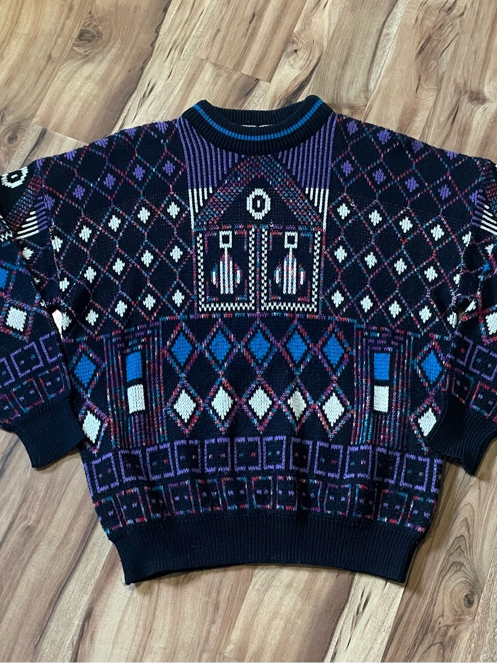 VTG 90s McGregor Native Aztec Pattern Crewneck Knit Sweater Men's XL Grandpa
